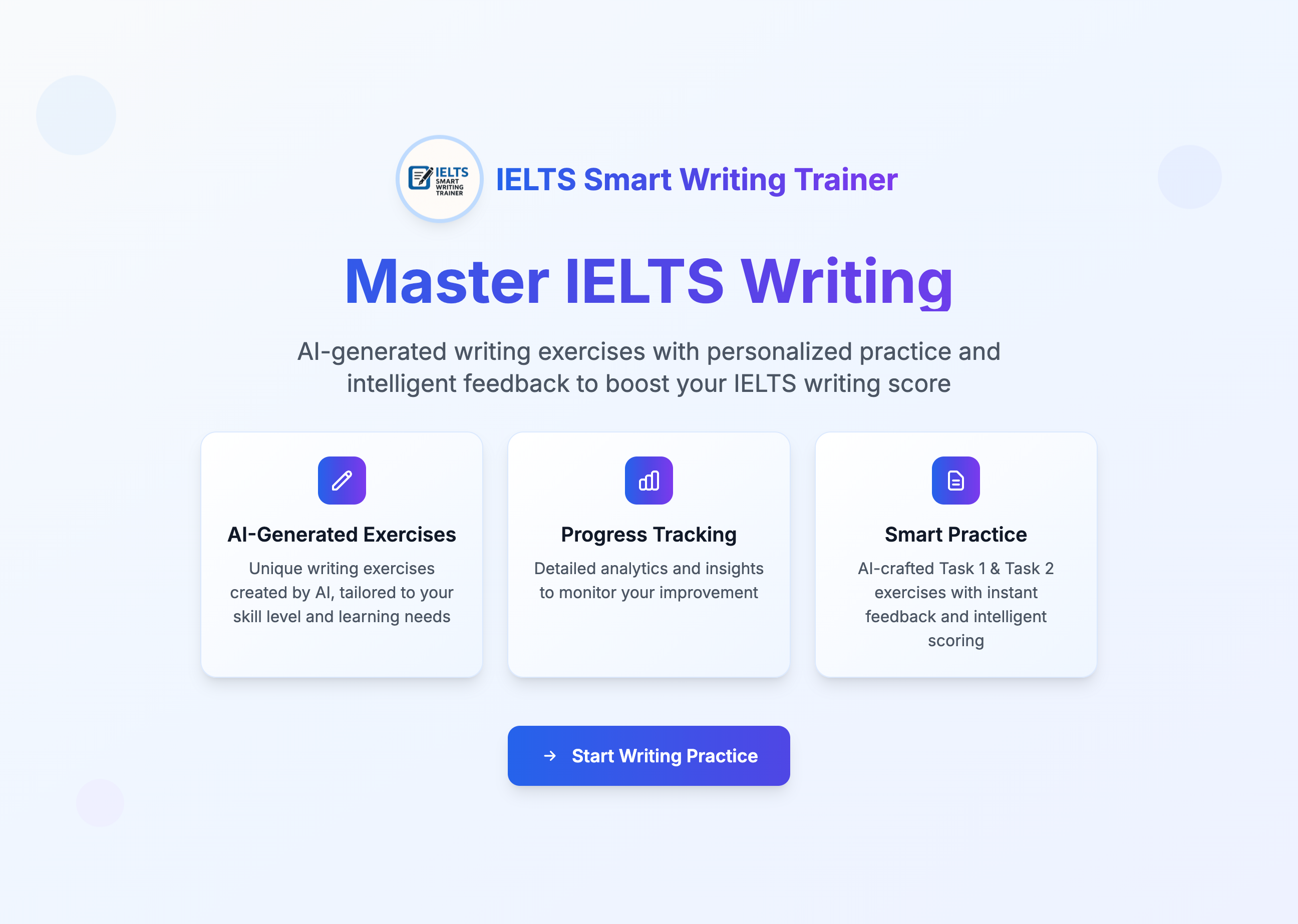 IELTS Smart Writing Trainer Screenshot